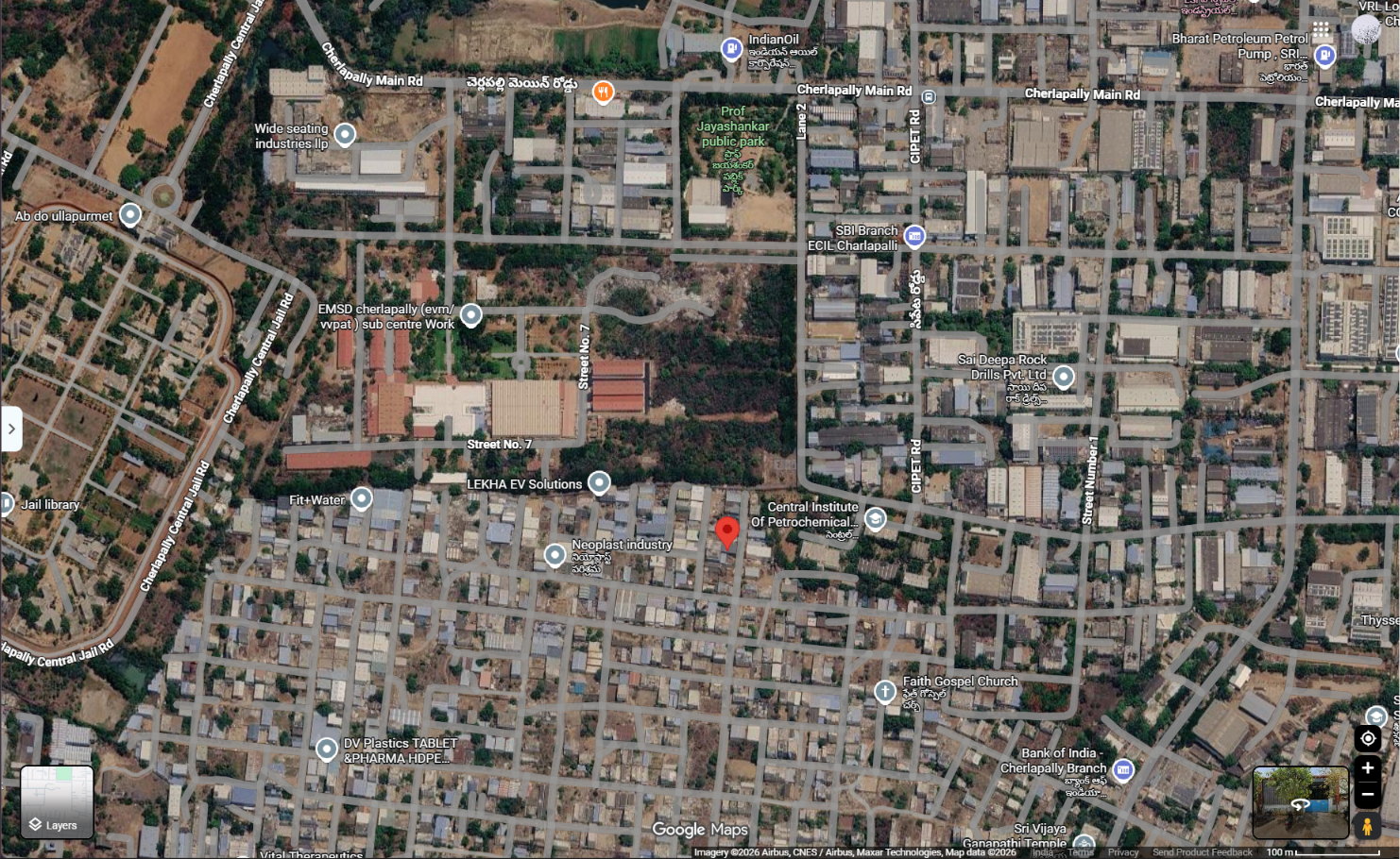 Satellite map showing the ELROY location
